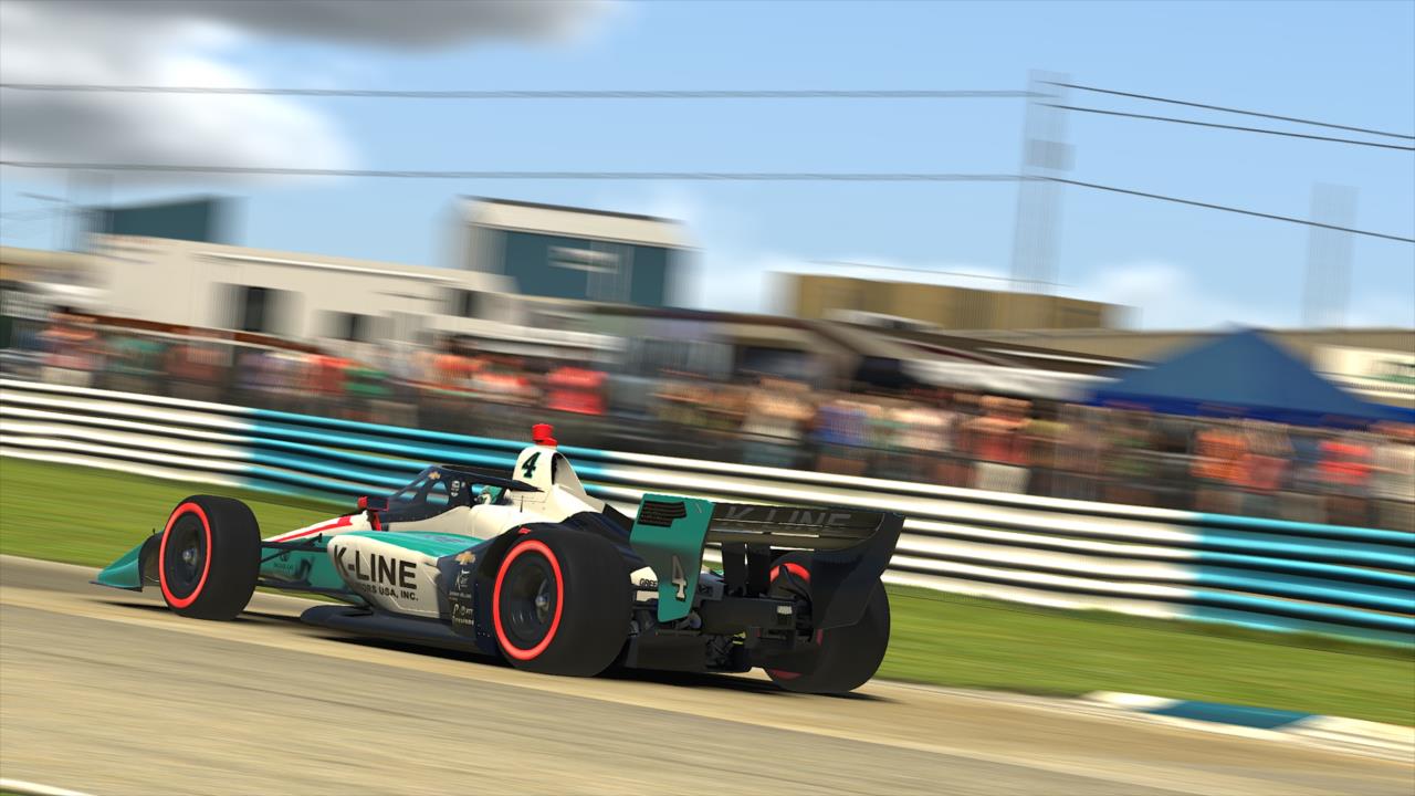 Dalton Kellett on course during Race 3 of the INDYCAR iRacing Challenge Season 2 at the virtual Sebring International Raceway -- Photo by:  Photo Courtesy of iRacing
